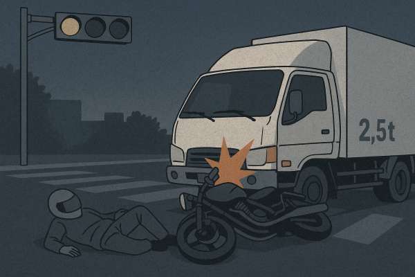 대전 유성구서 오토바이-화물차 충돌.. 1명 사망