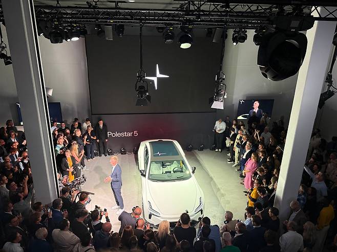 폴스타가 8일(현지시각) 독일 뮌헨에서 '폴스타5'를 공개했다./이윤정 기자