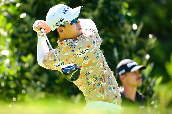 지난 8월 14일(현지시간) 미국 아이다호주 보이시의 힐크레스트 컨트리클럽(파71)에서 열린 앨버트슨스 보이시 오픈 1라운드에서 12번 홀 티샷을 하고 있는 김비오. 보이시 AFP 연합뉴스