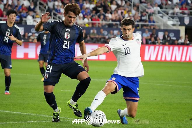 10일(한국시간) 미국 콜럼버스의 로우어닷컴필드에서 열린 A매치 친선경기 미국과 일본의 경기 모습. /AFPBBNews=뉴스1