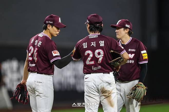 키움 송성문, 임지열, 김동규(왼쪽부터). 키움 히어로즈 제공