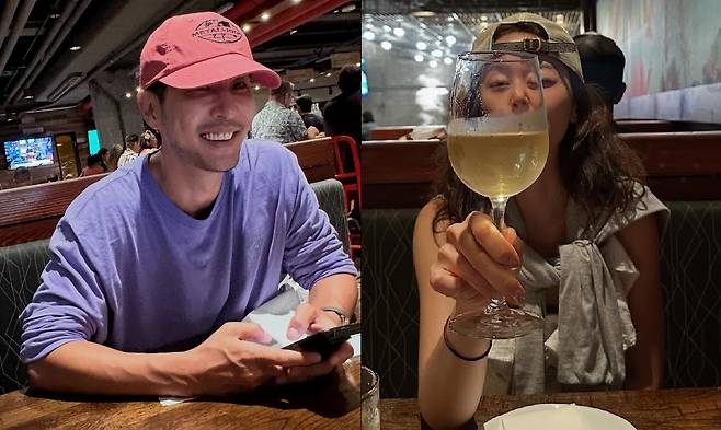 ‘하와이 목격담’이 일었던 배우 김지석과 이주명이 럽스타를 통해 간접적으로 인정했다. 김지석·이주명 SNS 캡처