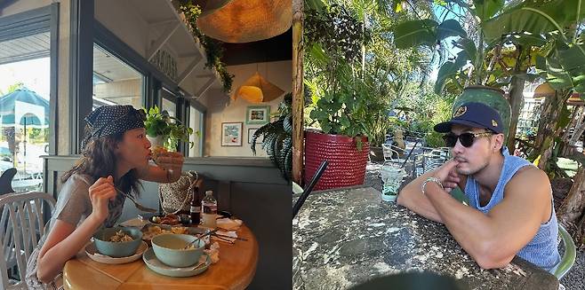 두 사람은 하와이에서 여유로운 휴가를 즐겼다. 이주명·김지석 SNS 캡처