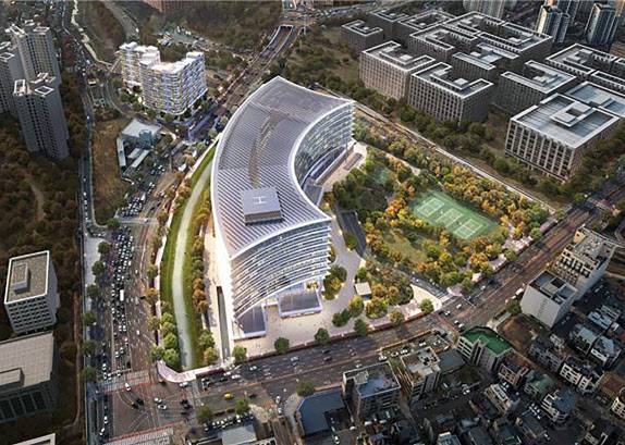 성남시 위례 택지개발지구 도시지원시설 용지에 조성을 추진하는 ‘포스코글로벌센터’ 조감도.(사진=성남시)