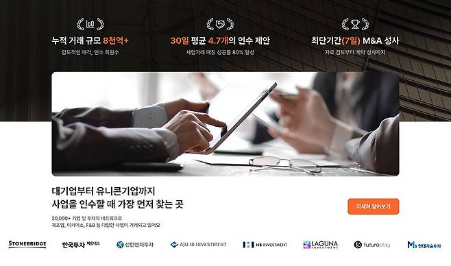 딥서치가 운영하는 M&A 플랫폼 '리스팅(Listing)'. 사진=딥서치