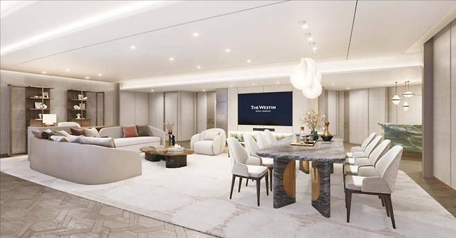 지난 9월 15일 개관한 웨스틴 서울 파르나스. 사진은 프레지덴셜 스위트. (파르나스호텔 제공)