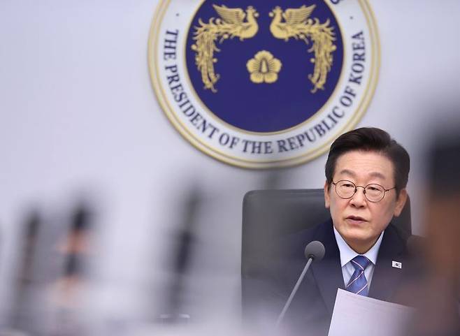 이재명 대통령이 지난 18일 서울 용산 대통령실 청사에서 열린 수석보좌관회의에서 발언하고 있다. ⓒ뉴시스