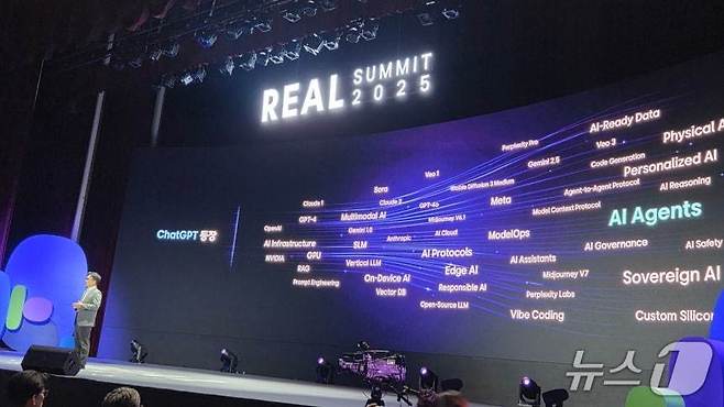 이준희 삼성SDS 대표이사 사장이 리얼 서밋 2025 키노트 세션에서 발언하고 있다. 2025.9.11 뉴스1 ⓒ News1 김민석 기자