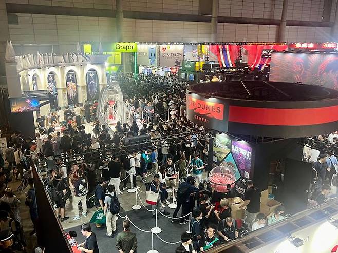 지난해 9월 일본 치바현 마쿠하리멧세에서 개최된 '도쿄게임쇼 2024' 부스 전경.ⓒ데일리안 이주은 기자