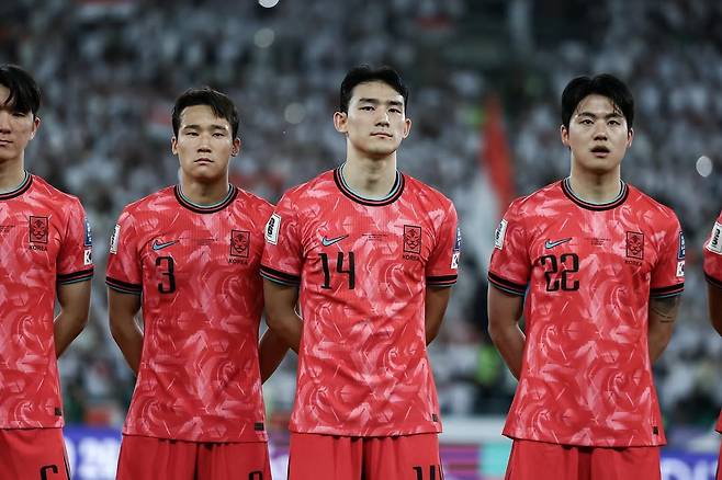 대한민국 축구 국가대표팀 수비수 조유민(오른쪽 두 번째). /사진=대한축구협회 제공