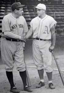 베이브 루스(왼쪽)와 지미 팍스. Baseball in pics 페이스북 캡처