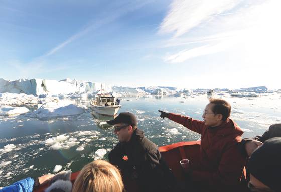 2012년 9월 그린란드 일루이사트를 방문한 이명박 전 대통령. 이명박재단