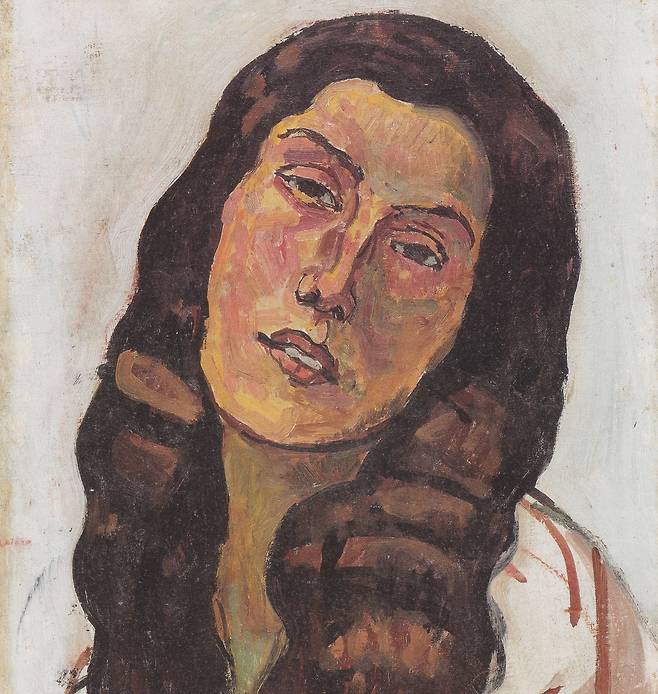 페르디난드 호들러, 느슨한 머리칼의 발렌틴 고데-다렐(일부 확대), 1913, 캔버스에 유채, 47x32cm, Museum of All Saints