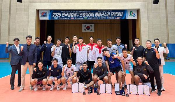 홍동선 28점 활약 상무, 화성시청 꺾고 실업 단양대회 우승.(사진제공=한국실업배구연맹)