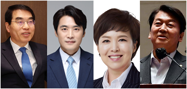 왼쪽부터 민주 양기대 한준호 국힘 김은혜 안철수