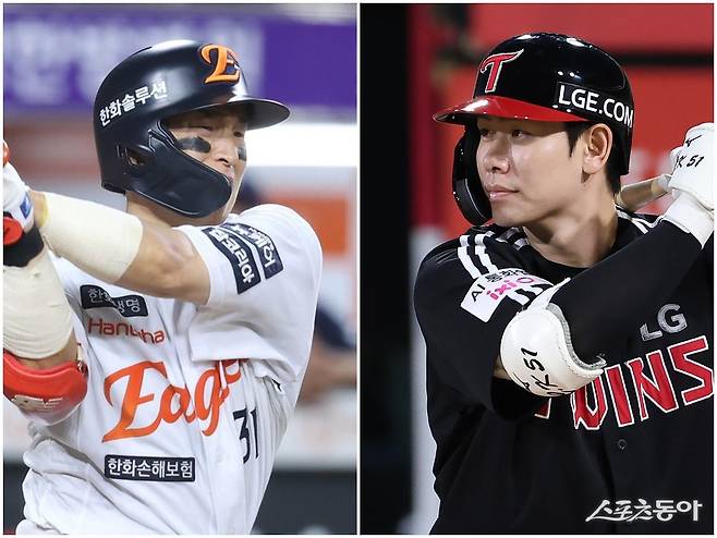 한화 손아섭(왼쪽), LG 홍창기. 사진제공|한화 이글스·LG 트윈스