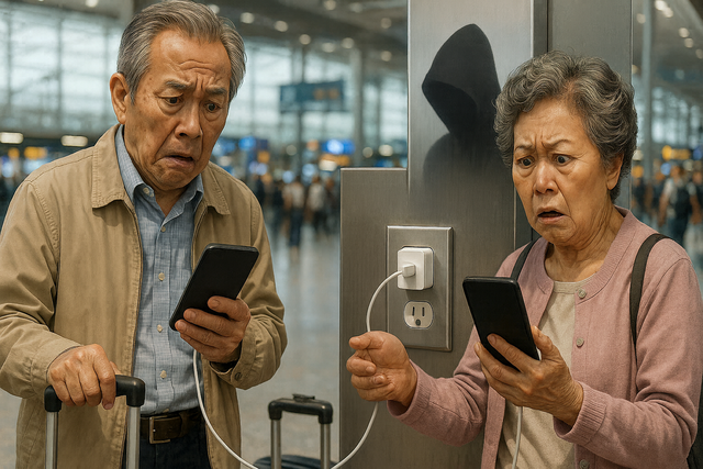 추석 연휴 휴가 중 공항·터미널·역 등에서 제공되는 공용 USB 충전기에 휴대전화를 충전하다 중요한 개인 정보를 잃을 수 있다고 IT업계가 주의를 당부했다. 사진은 기사의 특정 사실과 관련 없음. Chat GPT