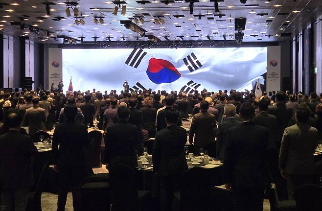 ▲'2025 세계한인회장대회 및 제19회 세계한인의 날 기념식'이 29일 서울 그랜드 워커힐 호텔에서 나흘간 일정으로 개막했다./사진제공=재외동포청