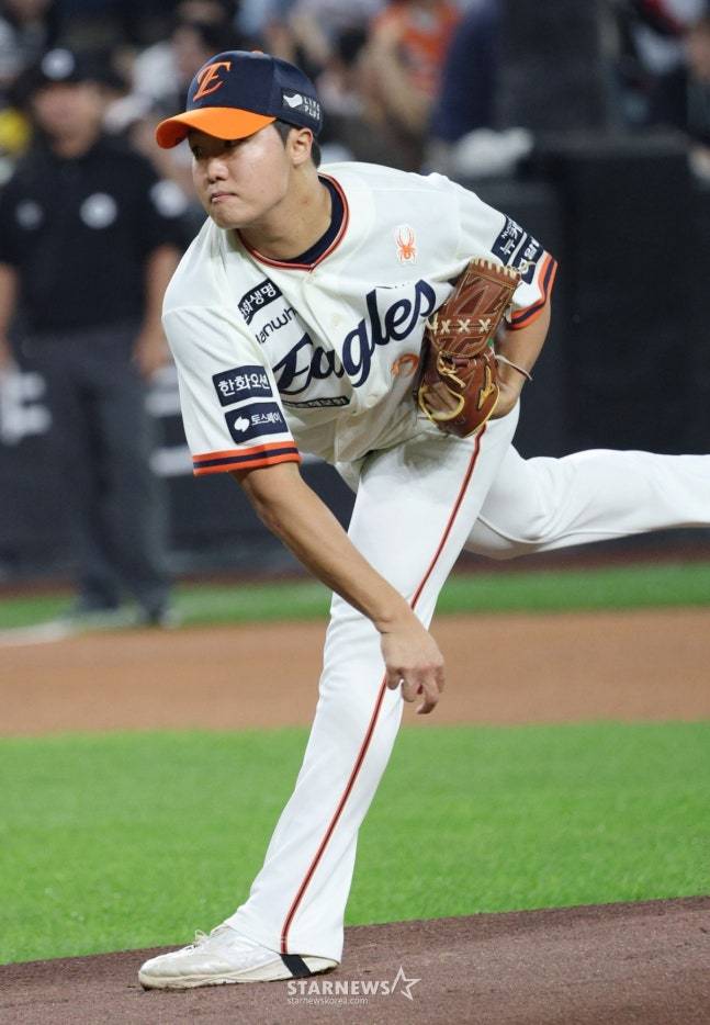 2025 신한 SOL Bank KBO리그 한화 이글스 대 LG 트윈스 경기가 29일 대전한화생명 볼파크에서 열렸다. 한화 선발 정우주가 역투하고 있다. /사진=김진경 대기자