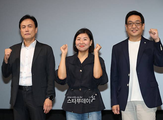한경천 KBS 예능 센터장, 박지영 대형이벤트단장, YPC 장호서 음악감독. 사진|유용석 기자