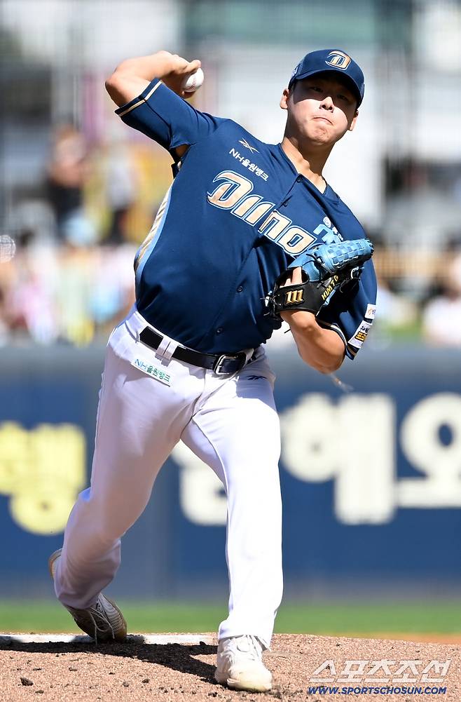 21일 광주KIA챔피언스필드에서 열린 NC와 KIA의 경기, NC 선발투수 김태경이 역투하고 있다. 광주=허상욱 기자wook@sportschosun.com/2025.09.21/