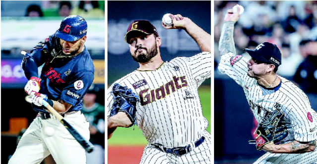 롯데 자이언츠는 외국인 선수 재계약 문제로 고민할 것으로 보인다. 왼쪽부터 레이예스, 감보아, 벨라스케즈. 롯데 자이언츠 제공