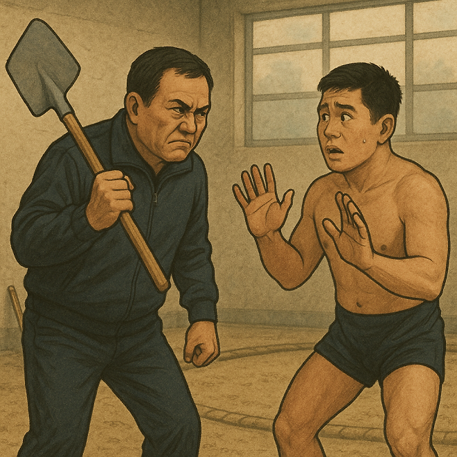 스포츠윤리센터가 2일 삽으로 선수를 폭행한 중학교 씨름부 지도자에 대해 체육지도자 자격 취소를 요구했다. 위 이미지는 생성형 인공지능(AI)으로 제작했다. 서울신문 DB