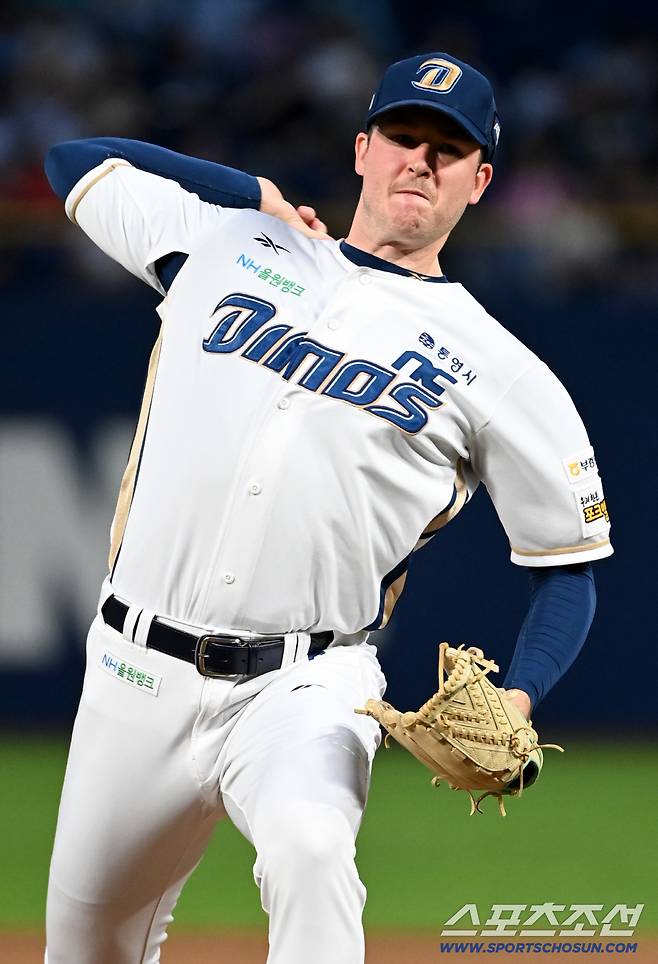 19일 창원NC파크에서 열린 롯데와 NC의 경기, NC 선발투수 라일리가 역투하고 있다. 창원=허상욱 기자wook@sportschosun.com/2025.09.19/