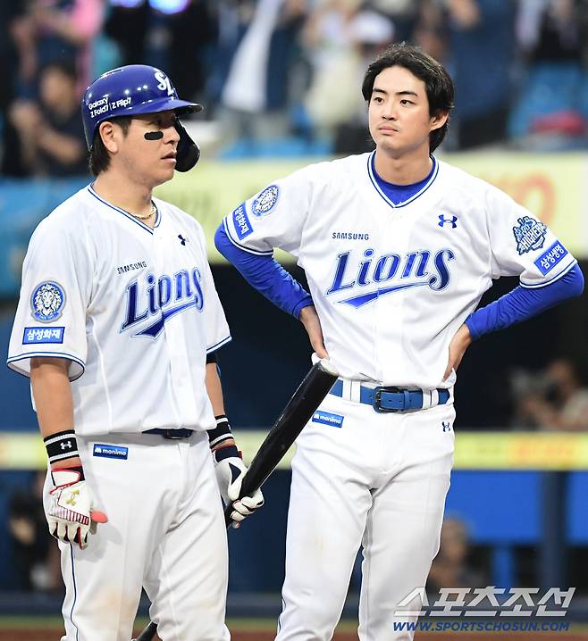 아쉬움 가득한 삼성 강민호, 구자욱.