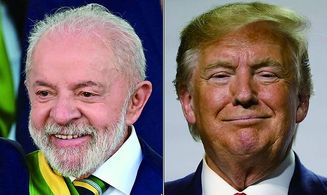 루이스 이나시우 룰라 다 시우바 브라질 대통령(왼쪽)과 도널드 트럼프 미국 대통령. AFP연합뉴스
