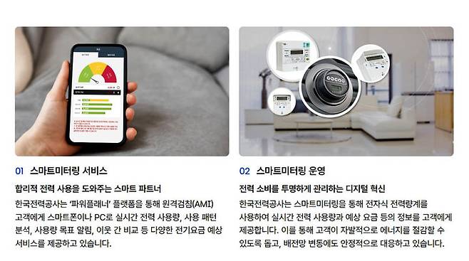 한국전력이 고객에게 합리적 전력 사용에 도움을 주기 위해 제공하는 스마트 전력계량 시스템. (이미지=한전 제공) photo@newsis.com *재판매 및 DB 금지