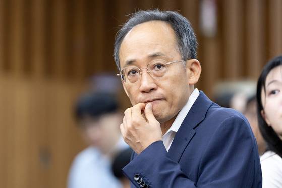 추경호 국민의힘 의원이 지난달 17일 서울 여의도 국회에서 열린 '기재부·금융위 조직 개편안 토론회 : 개편인가 개악인가?'에 참석하고 있다. 뉴스1