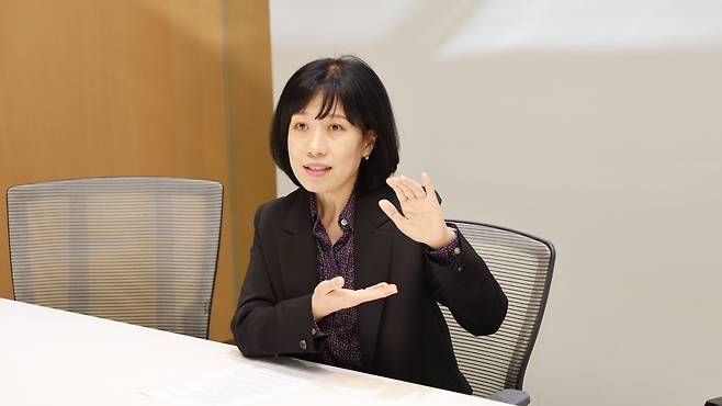 박인숙 삼성물산 상무가 지난 1일 서울 강동구 상일동 본사에서 조선비즈 기자와 만나 '넥스트 리모델링' 사업에 대해 설명하고 있다./삼성물산 제공