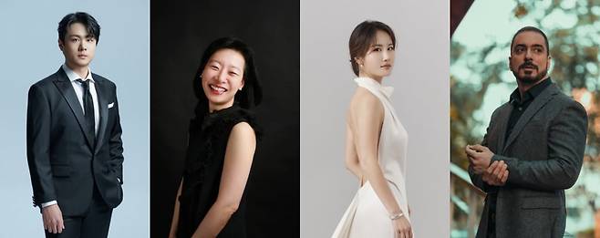 테너 김민석(왼쪽부터), 피아니스트 정호정, 소프라노 박혜상, 피아니스트 안드레스 사레. / 사진제공. 마포문화재단.