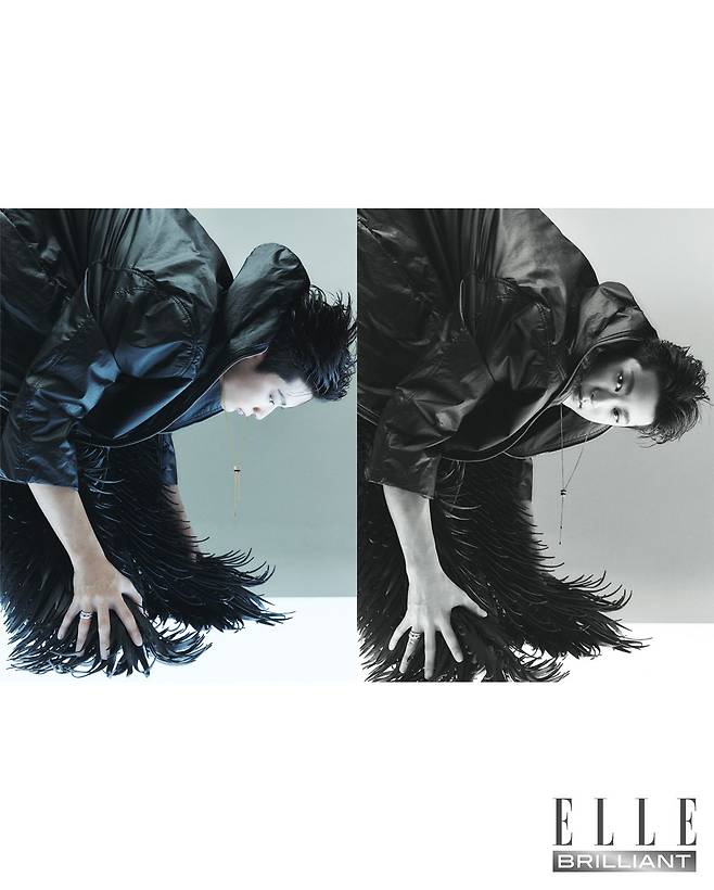 18K 화이트 골드 소재의 ‘코코 크러쉬’ 미니 링과 스몰 링은 모두 가격 미정 CHANEL FINE JEWELRY. 옐로 골드, 화이트 골드, 핑크 골드와 브라운 PVD에 다이아몬드를 파베 세팅한 ‘콰트로 클래식 라지 타이’ 네크리스는 1천만원대 BOUCHERON. 레더 코트와 부츠는 모두 가격 미정 RICK OWENS.