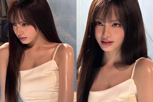 걸그룹 아이브 멤버 리즈가 슬립 드레스만 입고 아찔한 매력틀 드러냈다. /사진=리즈 인스타그램