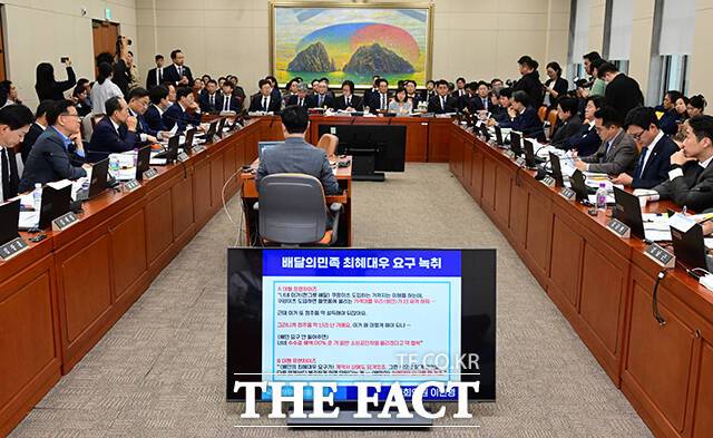 우아한형제들이 운영하는 배달앱 '배달의민족'과 관련해 감사위원들의 질의가 이어지고 있다. /국회=남윤호 기자