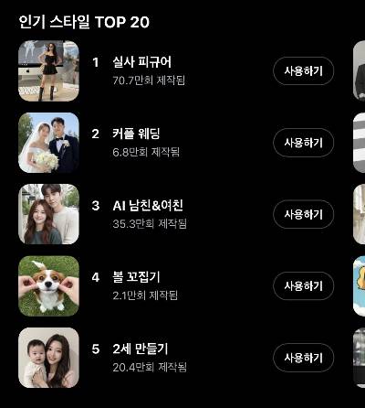 스노우의 여러 AI 사진 편집 서비스. 2025.10.16./사진=이정현 기자