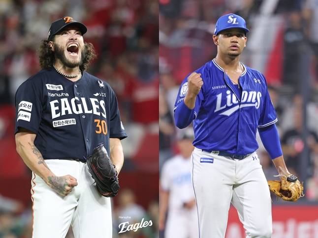 PO 1차전 선발로 낙점된 한화 폰세(왼쪽)와 삼성 가라비토. /사진=한화 이글스, 삼성 라이온즈 제공