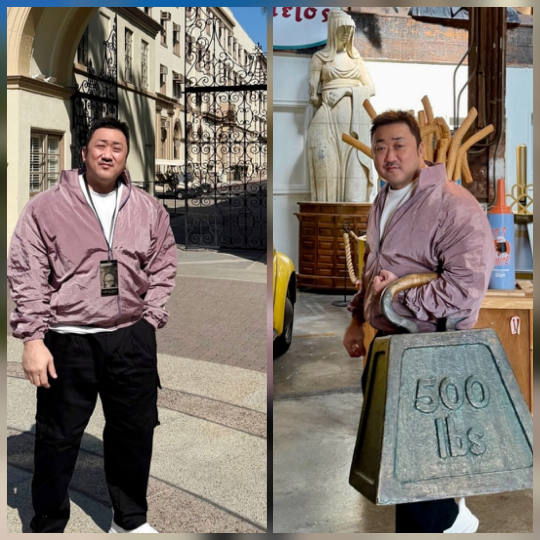 마동석이 파라마운트 픽처스에서 근황을 전하며, 특유의 괴력 포스를 드러냈다.사진=마동석 SNS