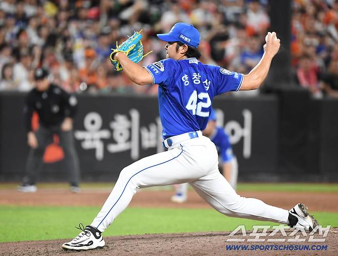 29일 대전 한화생명볼파크에서 열린 삼성-한화전. 4회말 등판한 양창섭이 투구하고 있다. 대전=정재근 기자 cjg@sportschosun.com/2025.8.29/