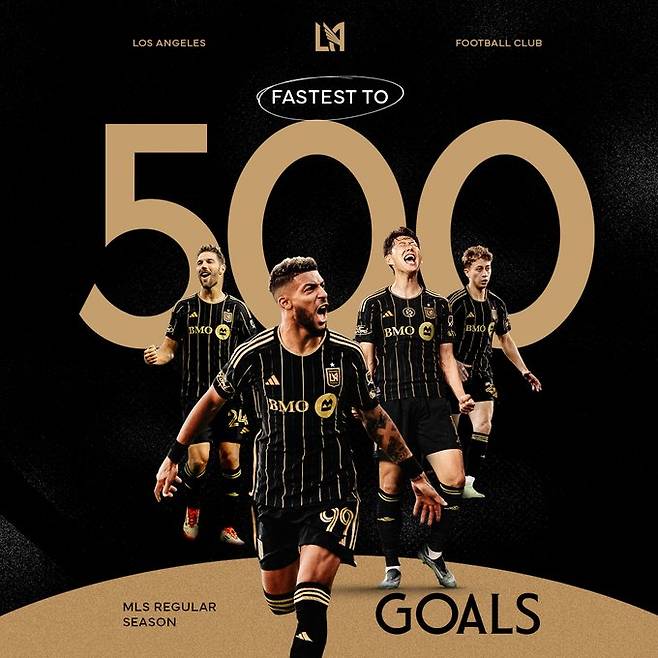 가는 곳마다 역사를 쓰는 손흥민이 LAFC에서도 구단 통산 500번째 득점 주인공이 됐다. 또한 영혼의 파트너 드니 부앙가와 함께 최근 LAFC가 기록한 21골 중 19골을 합작하면서 미국 메이저리그사커 신기록을 세웠다. 팽팽하게 경기가 진행되던 전반 42분 선제골을 터뜨린 손흥민은 이 경기 전까지 499골을 기록 중이었던 LAFC의 500번째 골을 넣은 선수가 됐다. LAFC