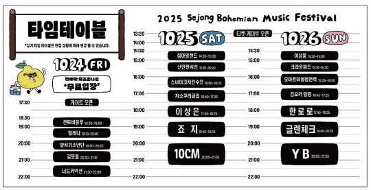 2025 세종보헤미안뮤직페스티벌. 세종문화관광재단 제공