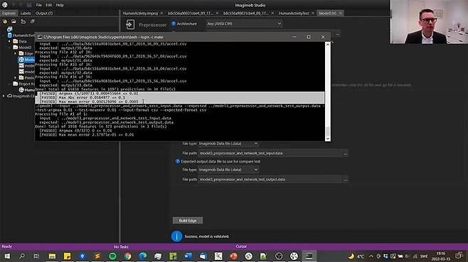 LSTM(긴 단기 기억, Long Short-Term Memory) 기반 딥러닝 모델을 양자화하는 과정을 시연 중인 화면 / 출처=Arm