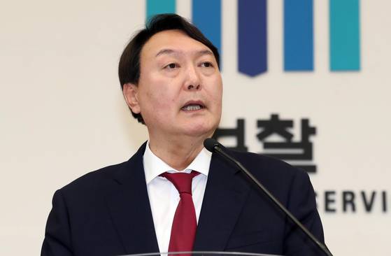 2019년 7월 25일 윤석열 신임 검찰총장이 취임사를 하고 있다. 변선구 기자