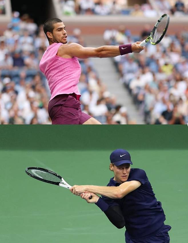 내년 1월 한국에서 남자 테니스의 쌍두마차인 알카라스와 시너가 '슈퍼매치'의 이름 아래 시범 경기를 갖는다. 사진/현대카드.