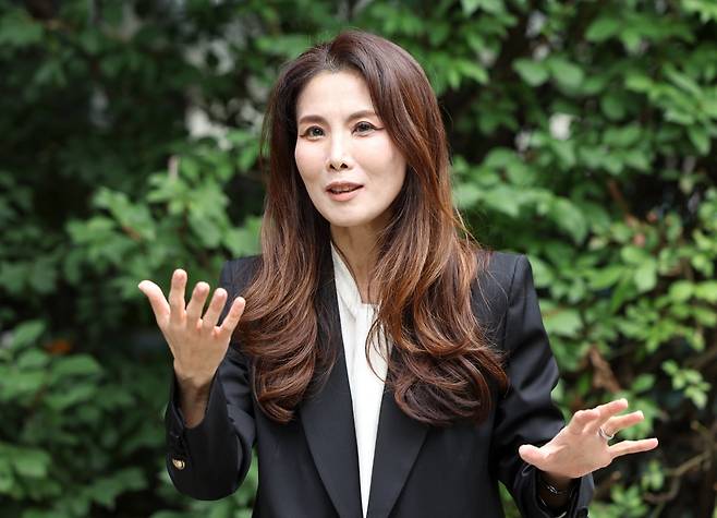 서울 중구 중림동 한국경제신문사에서 강은경 서초문화재단 대표가 재단 사업에 대해 설명하고 있다. / 사진=문경덕 기자