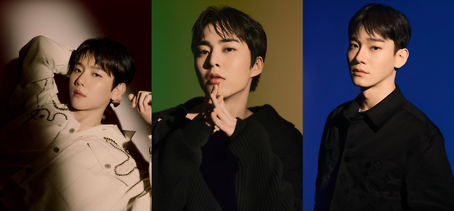 백현, 시우민, 첸(왼쪽부터). INB100 제공