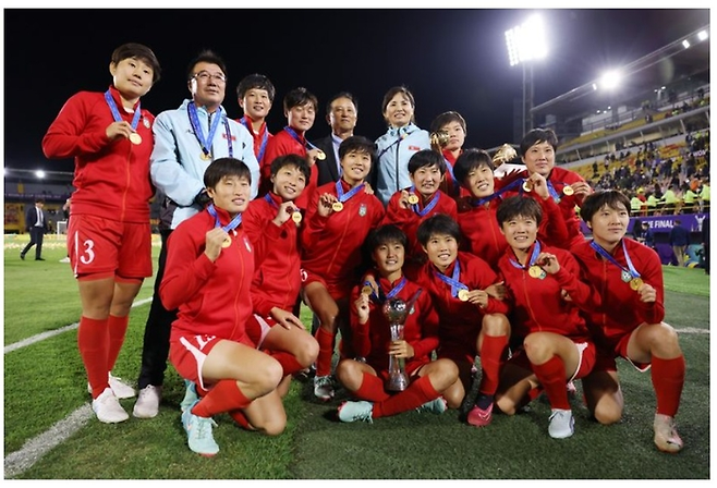 지난해 U-20 여자월드컵에서 우승한 북한. AFC 홈페이지