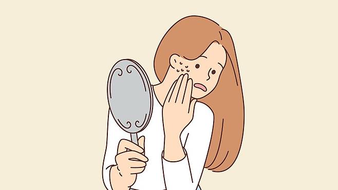 화농성 여드름은 피지선 염증과 세균 감염이 복합적으로 작용하는 염증성 피부질환이다|출처: 클립아트코리아